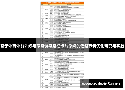 基于体育体能训练与家庭健身路径卡片系统的任务节奏优化研究与实践